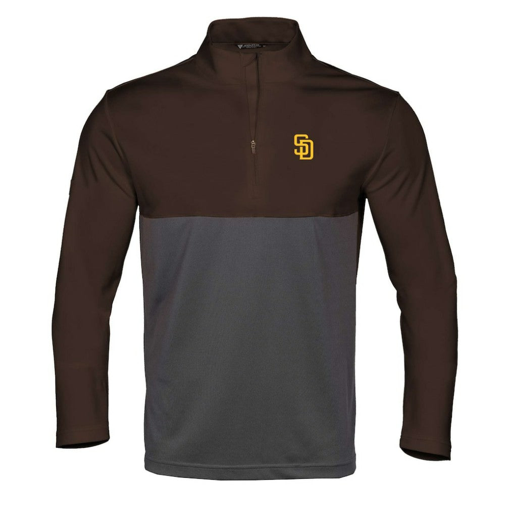 San Diego Padres Levelwear Pursue Insignia 2.0 Quarter-Zip Pullover Top - Brown/Charcoal - MLB on Sale