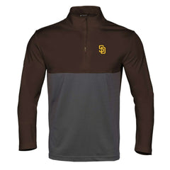 San Diego Padres Levelwear Pursue Insignia 2.0 Quarter-Zip Pullover Top - Brown/Charcoal - MLB on Sale