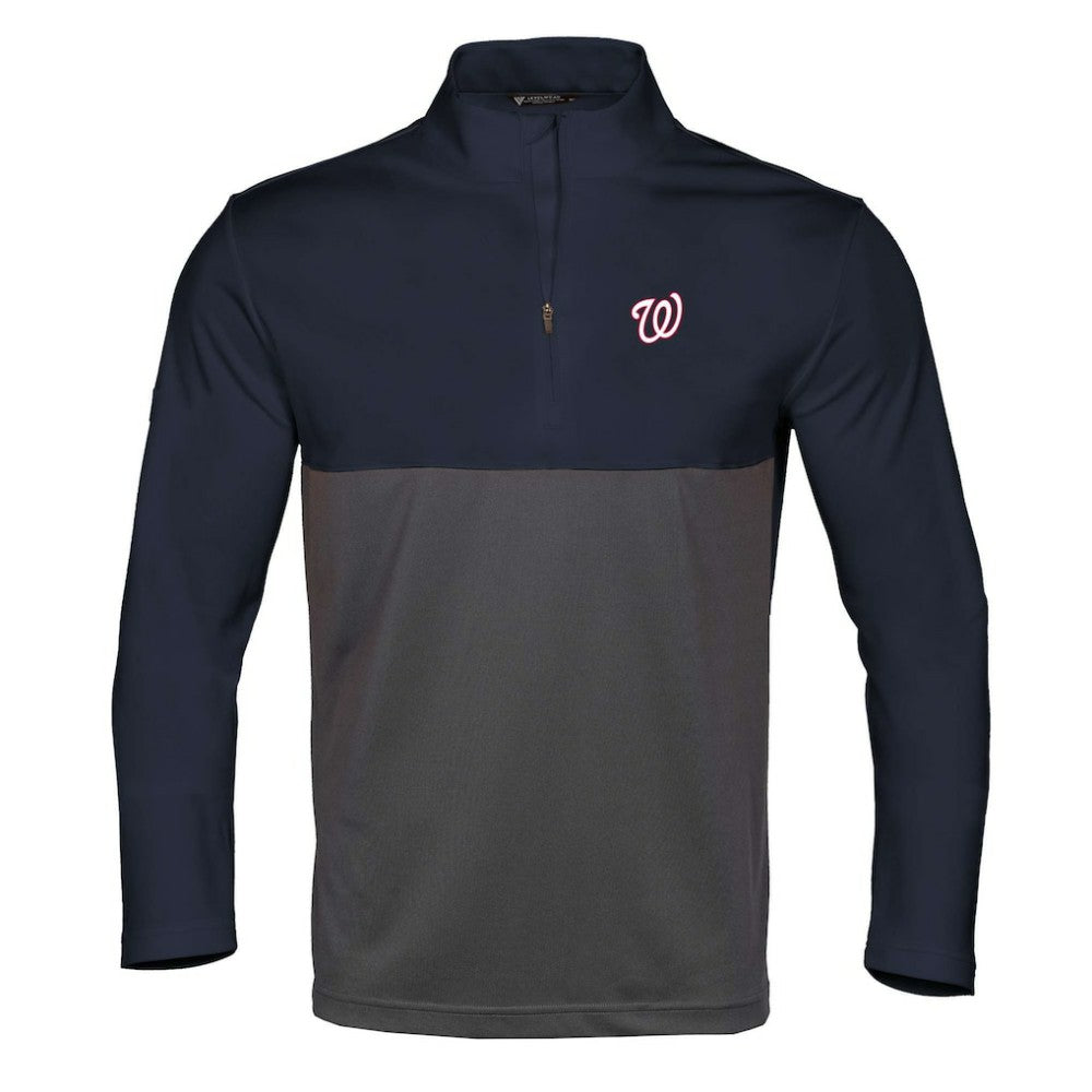Washington Nationals Levelwear Pursue Insignia 2.0 Quarter-Zip Pullover Top - Navy/Charcoal - MLB on Sale
