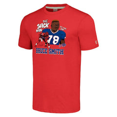 Bruce Smith Buffalo Bills Homage Unisex Caricature Retired Player Tri-Blend T-Shirt Red