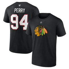 Corey Perry Chicago Blackhawks Fanatics Authentic Stack Name & Number T-Shirt - Black - NHL 200421437