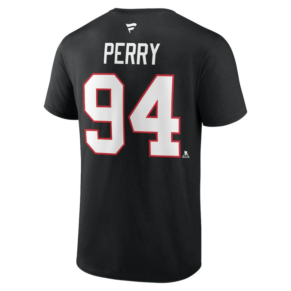 Corey Perry Chicago Blackhawks Fanatics Authentic Stack Name & Number T-Shirt - Black - NHL 200421437
