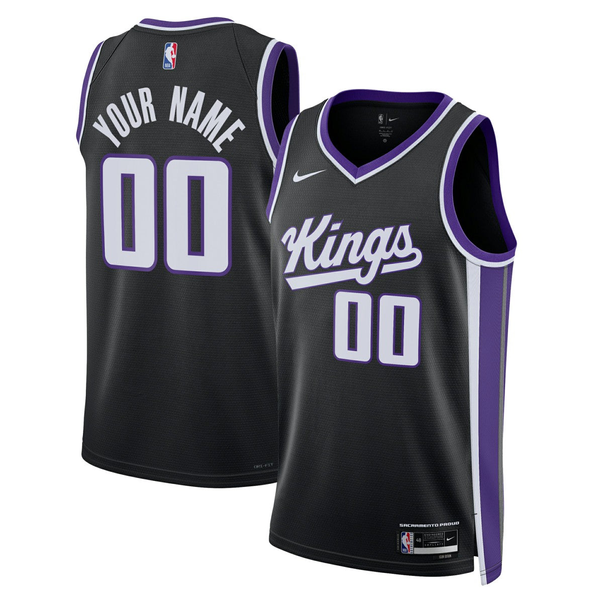 Sacramento Kings Unisex Swingman Custom Jersey Icon Edition Black | Nike Lifestyle