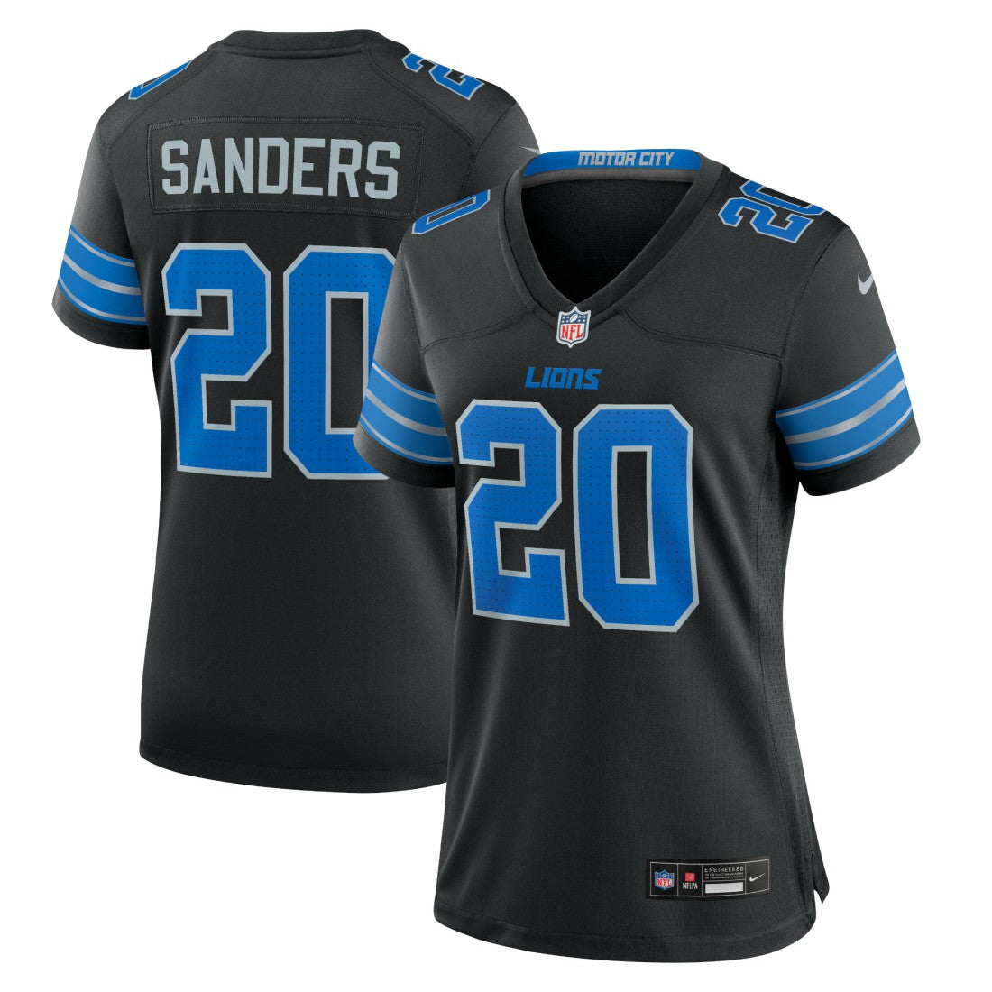 Nike Barry Sanders Detroit Lions Women's 2nd Alternate Retired Player Game Jersey Black