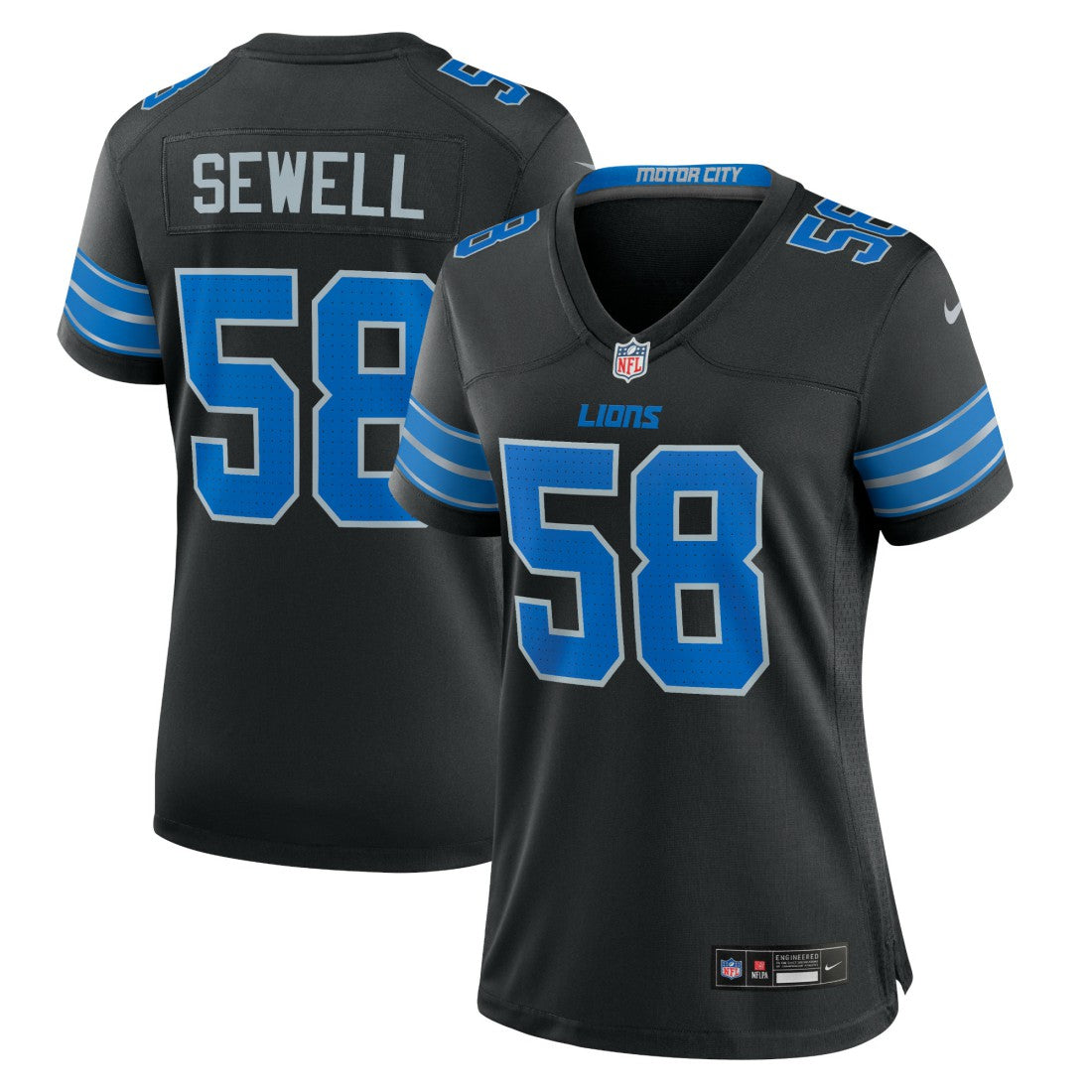 Nike Penei Sewell Detroit Lions Women's 2nd Alternate Game Jersey Black