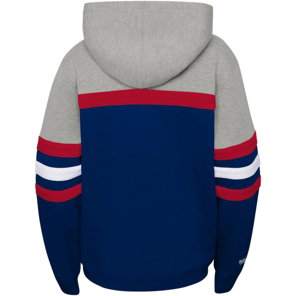 Boston Red Sox Mitchell & Ness Youth Cooperstown Collection Head Coach Pullover Hoodie - Heather Gray/Navy - Mitchell & Ness Sale
