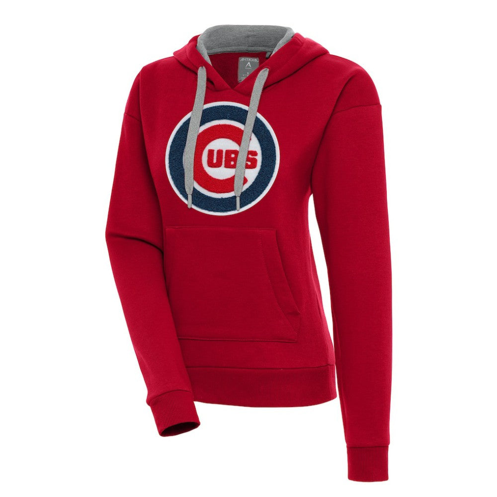 Chicago Cubs Antigua Women's Victory Pullover Hoodie - Red - MLB Lifestyle