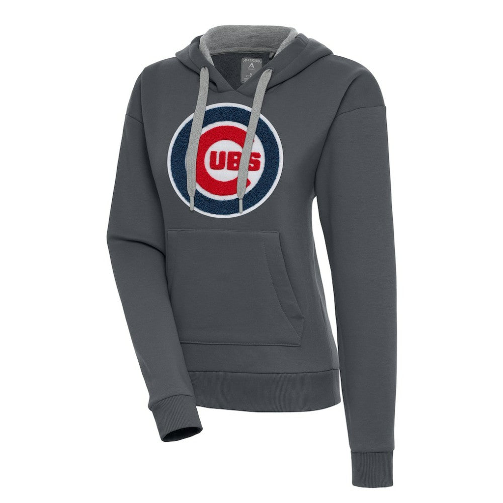Chicago Cubs Antigua Women's Victory Pullover Hoodie - Charcoal - MLB Sale