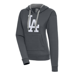 Los Angeles Dodgers Antigua Women's Victory Pullover Hoodie - Charcoal - MLB Lifestyle