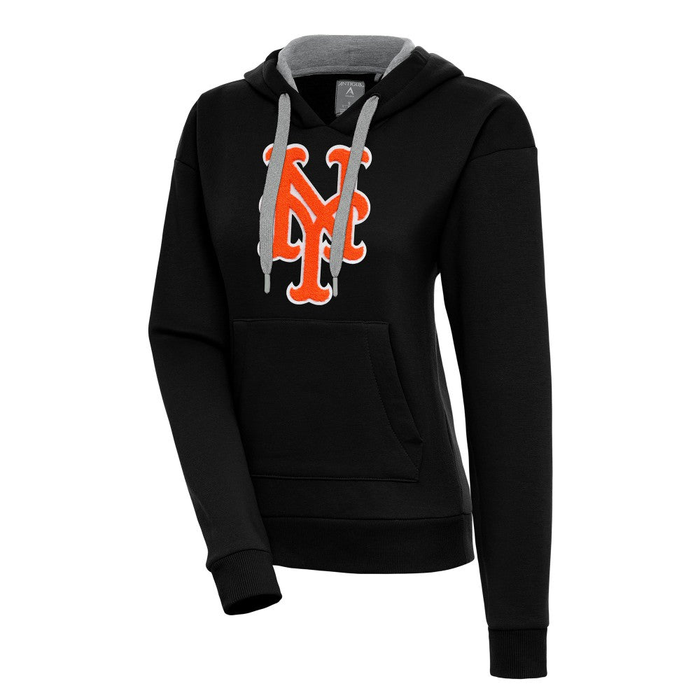 New York Mets Antigua Women's Victory Pullover Hoodie - Black - MLB Online