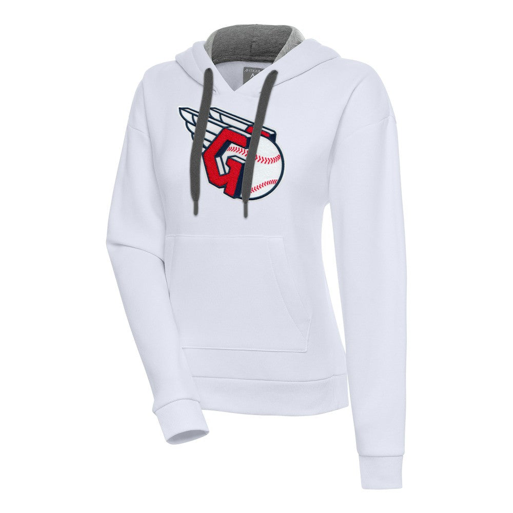 Cleveland Guardians Antigua Women's Victory Pullover Hoodie - White - MLB Sale