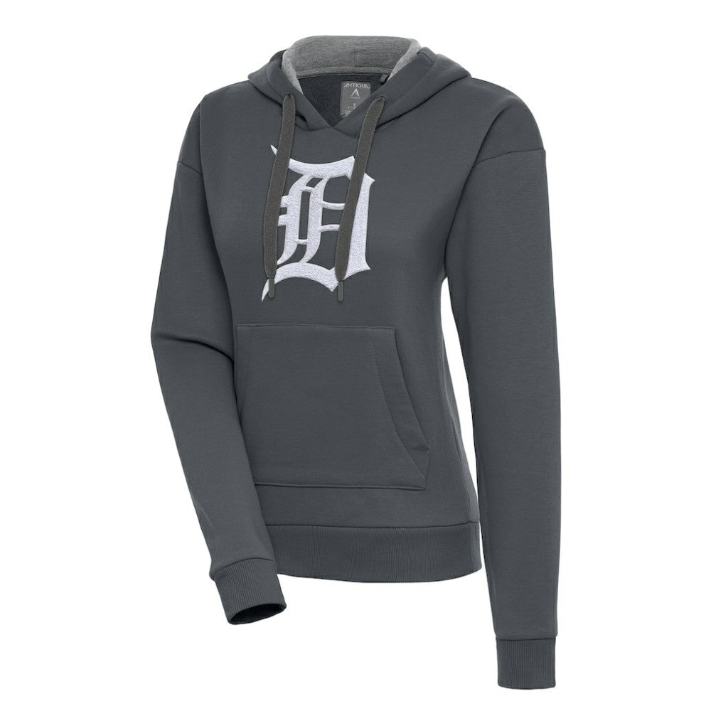 Detroit Tigers Antigua Women's Victory Pullover Hoodie - Charcoal - MLB Sale