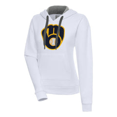 Milwaukee Brewers Antigua Women's Victory Pullover Hoodie - White - MLB Lifestyle