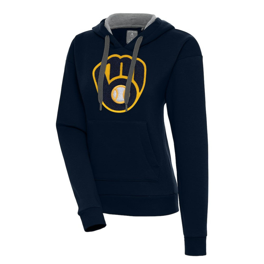 Milwaukee Brewers Antigua Women's Victory Pullover Hoodie - Navy - MLB Online