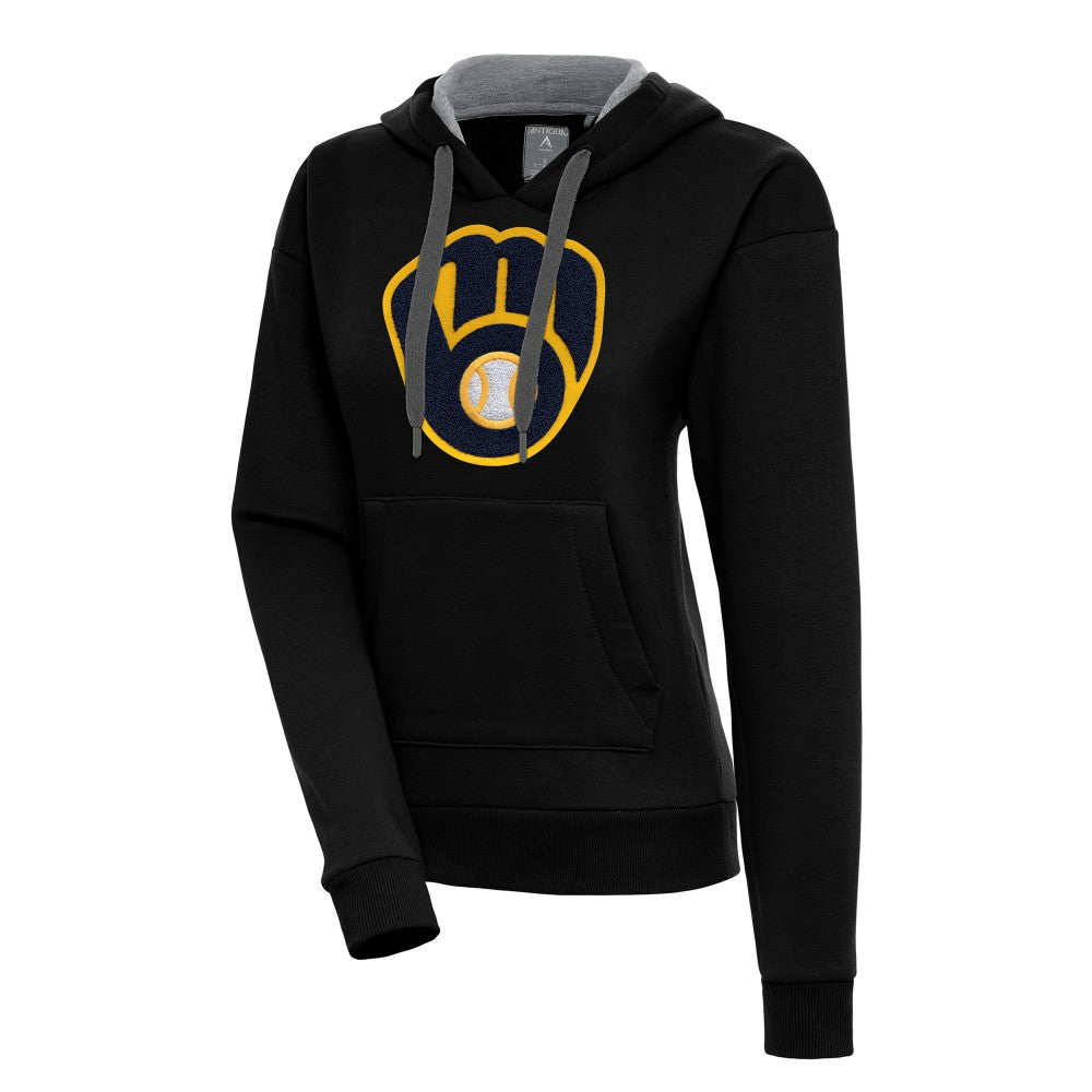 Milwaukee Brewers Antigua Women's Victory Pullover Hoodie - Black - MLB on Sale