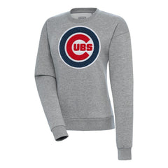 Chicago Cubs Antigua Women's Victory Chenille Pullover Sweatshirt - Heather Gray - MLB Online