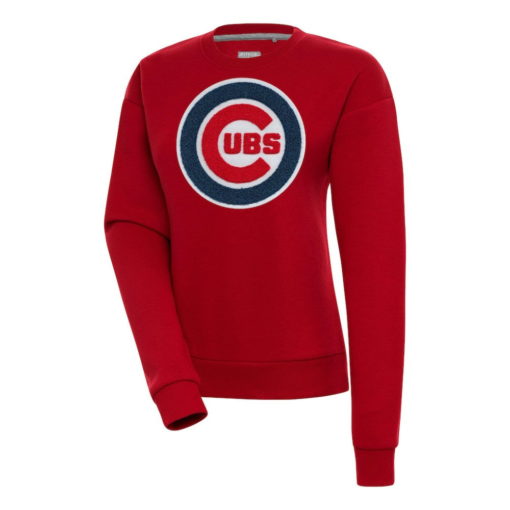 Chicago Cubs Antigua Women's Victory Chenille Pullover Sweatshirt - Red - MLB Sale