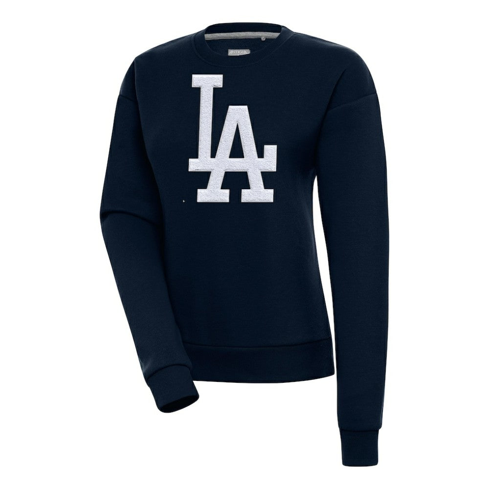 Los Angeles Dodgers Antigua Women's Victory Chenille Pullover Sweatshirt - Navy - MLB Lifestyle