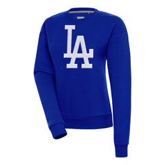 Los Angeles Dodgers Antigua Women's Victory Chenille Pullover Sweatshirt - Royal - MLB Sale