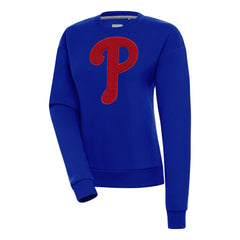 Philadelphia Phillies Antigua Women's Victory Chenille Pullover Sweatshirt - Royal - MLB on Sale