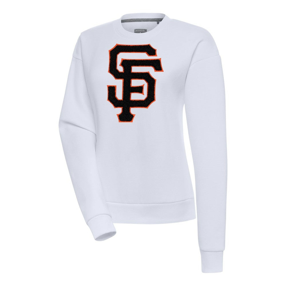 San Francisco Giants Antigua Women's Victory Chenille Pullover Sweatshirt - White - MLB Online