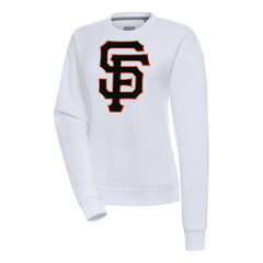 San Francisco Giants Antigua Women's Victory Chenille Pullover Sweatshirt - White - MLB Online