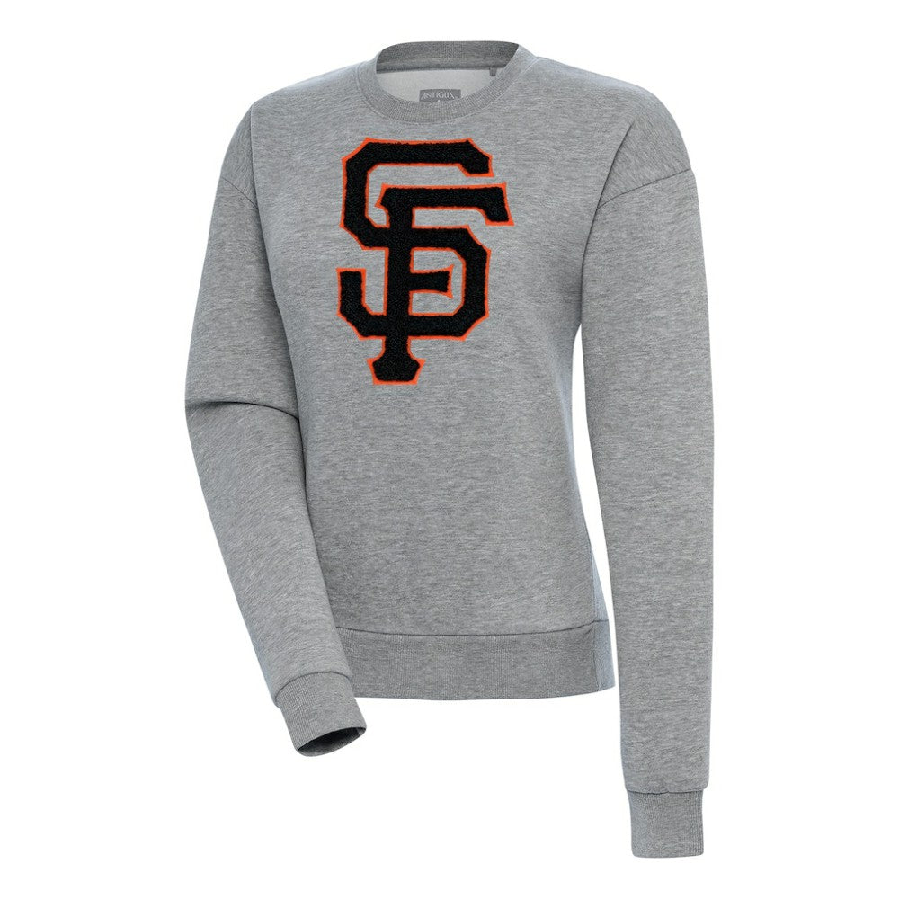 San Francisco Giants Antigua Women's Victory Chenille Pullover Sweatshirt - Heather Gray - MLB Online