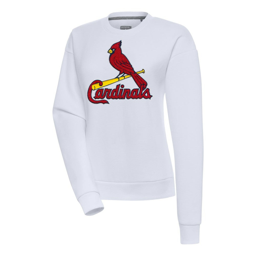 St. Louis Cardinals Antigua Women's Victory Chenille Pullover Sweatshirt - White - MLB Sale