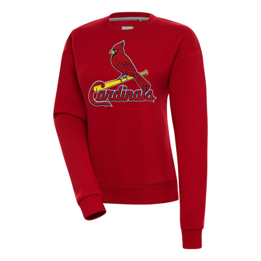 St. Louis Cardinals Antigua Women's Victory Chenille Pullover Sweatshirt - Red - MLB Discount