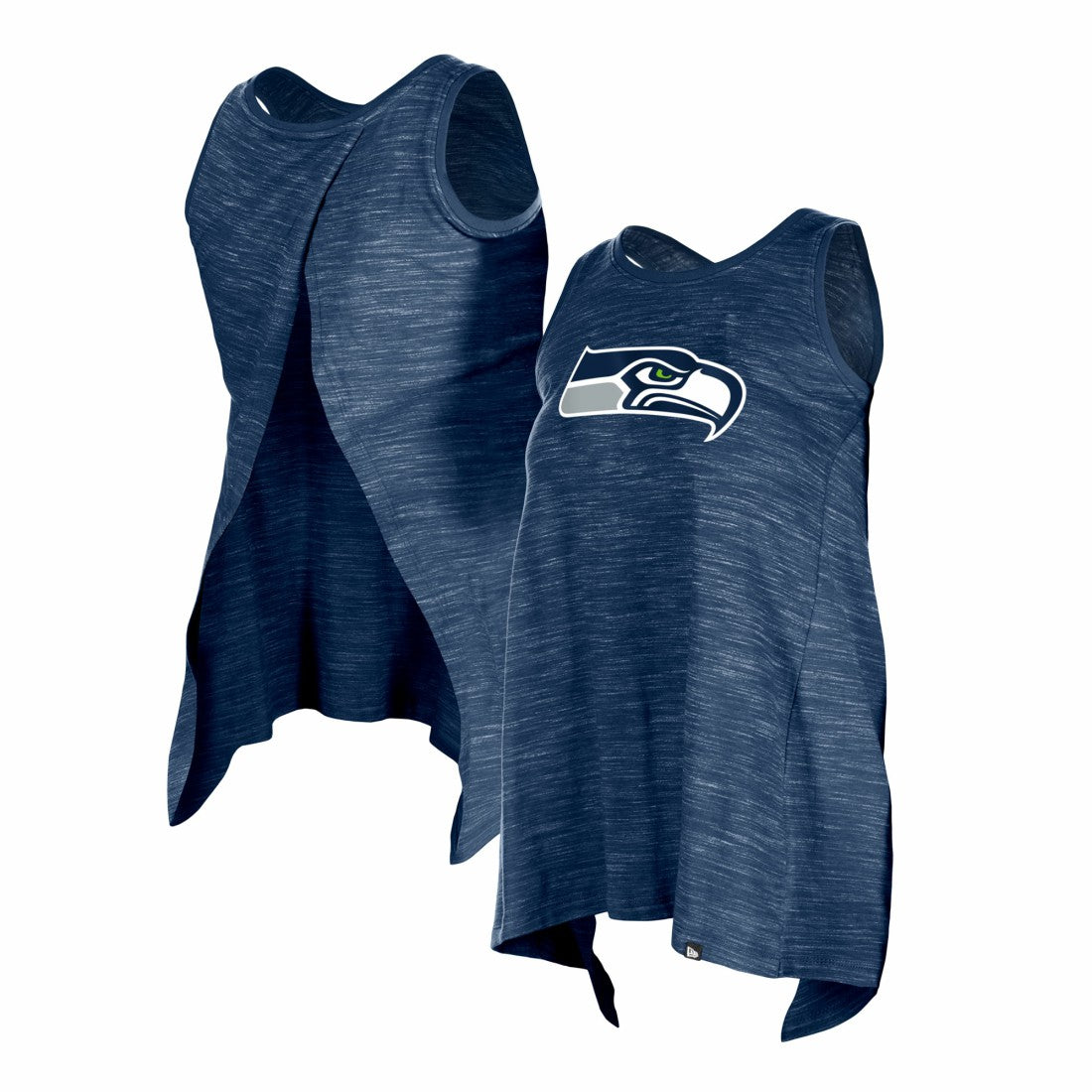 Seattle Seahawks New Era Women's Plus Size Space Dye Active Tank Top College Navy