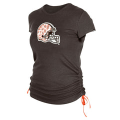 Cleveland Browns New Era Women's Ruched Side T-Shirt Brown