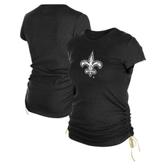 New Orleans Saints New Era Women's Ruched Side T-Shirt Black
