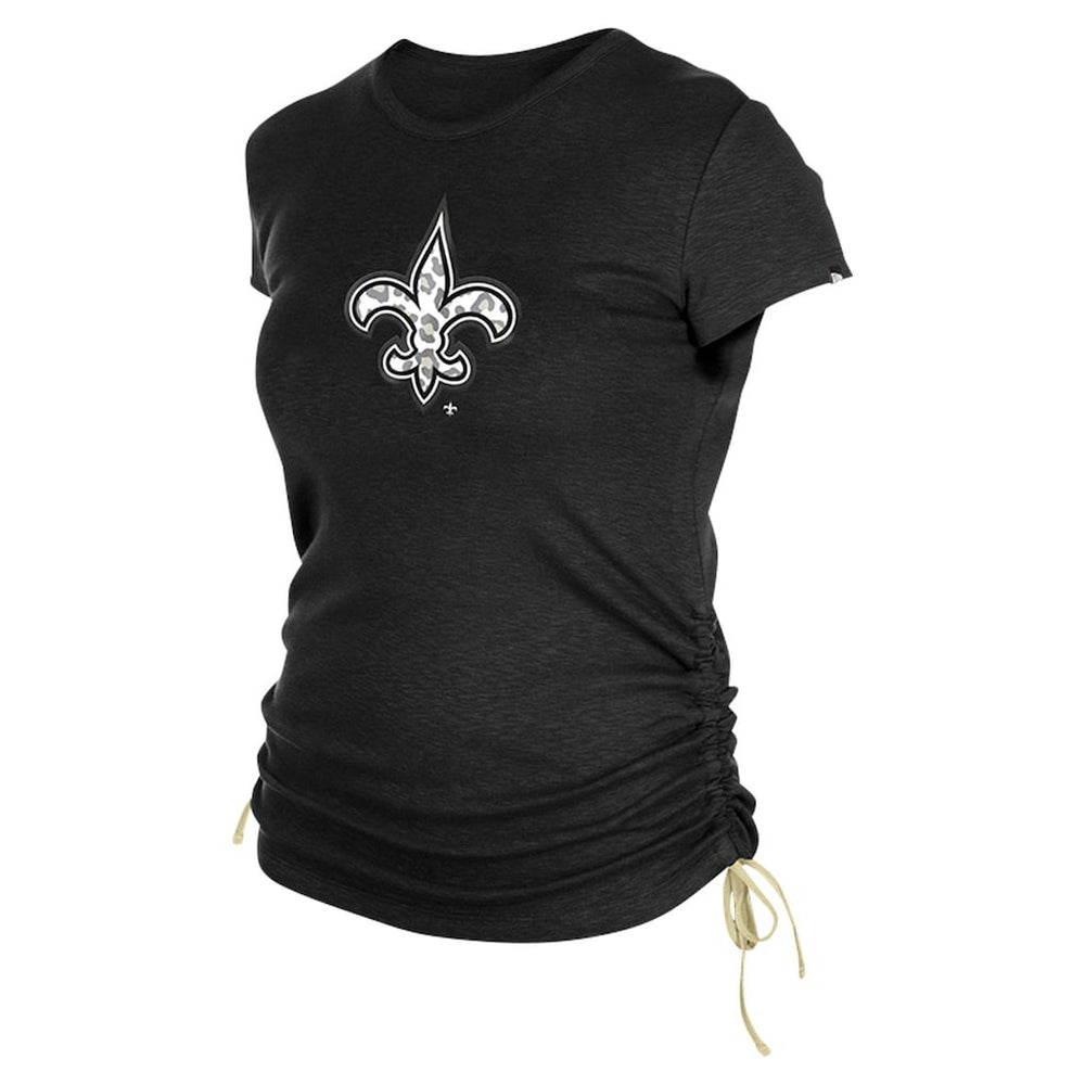 New Orleans Saints New Era Women's Ruched Side T-Shirt Black