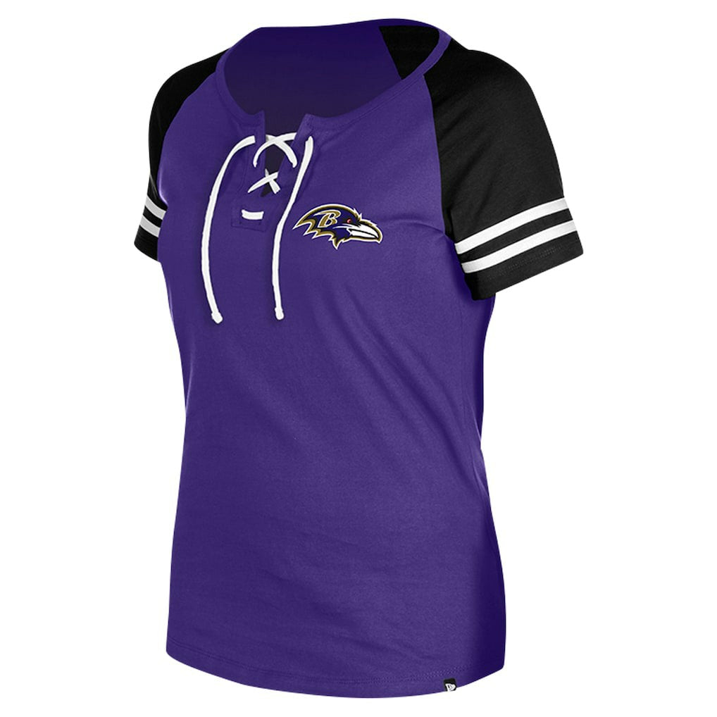Baltimore Ravens New Era Women's Lace-Up Raglan T-Shirt Purple