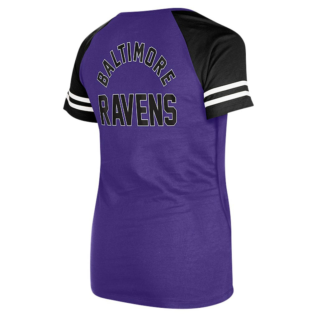 Baltimore Ravens New Era Women's Lace-Up Raglan T-Shirt Purple