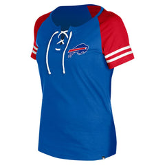 Buffalo Bills New Era Women's Lace-Up Raglan T-Shirt Royal
