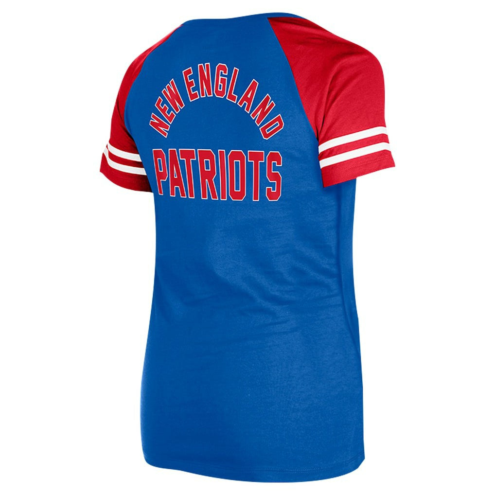 New England Patriots New Era Women's Throwback Lace-Up Raglan T-Shirt Royal