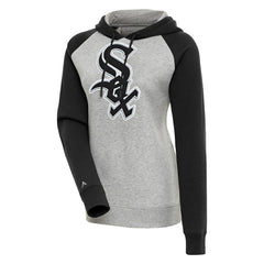 Chicago White Sox Antigua Women's Victory Raglan Sleeve Pullover Hoodie - Heather Gray/Black - MLB on Sale