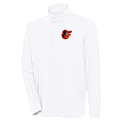 Baltimore Orioles Antigua Hunk Quarter-Zip Pullover Top - White - MLB Discount