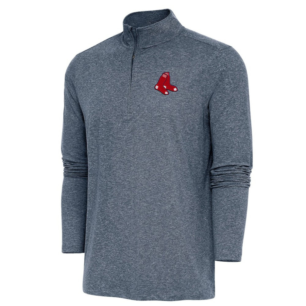 Boston Red Sox Antigua Hunk Quarter-Zip Pullover Top - Heather Navy - MLB Sale