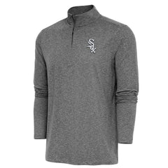 Chicago White Sox Antigua Hunk Quarter-Zip Pullover Top - Heather Black - MLB Lifestyle