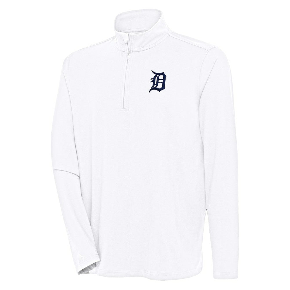 Detroit Tigers Antigua Hunk Quarter-Zip Pullover Top - White - MLB Online