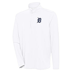 Detroit Tigers Antigua Hunk Quarter-Zip Pullover Top - White - MLB Online