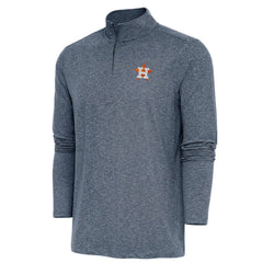 Houston Astros Antigua Hunk Quarter-Zip Pullover Top - Heather Navy - MLB Lifestyle