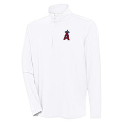 Los Angeles Angels Antigua Hunk Quarter-Zip Pullover Top - White - MLB Discount