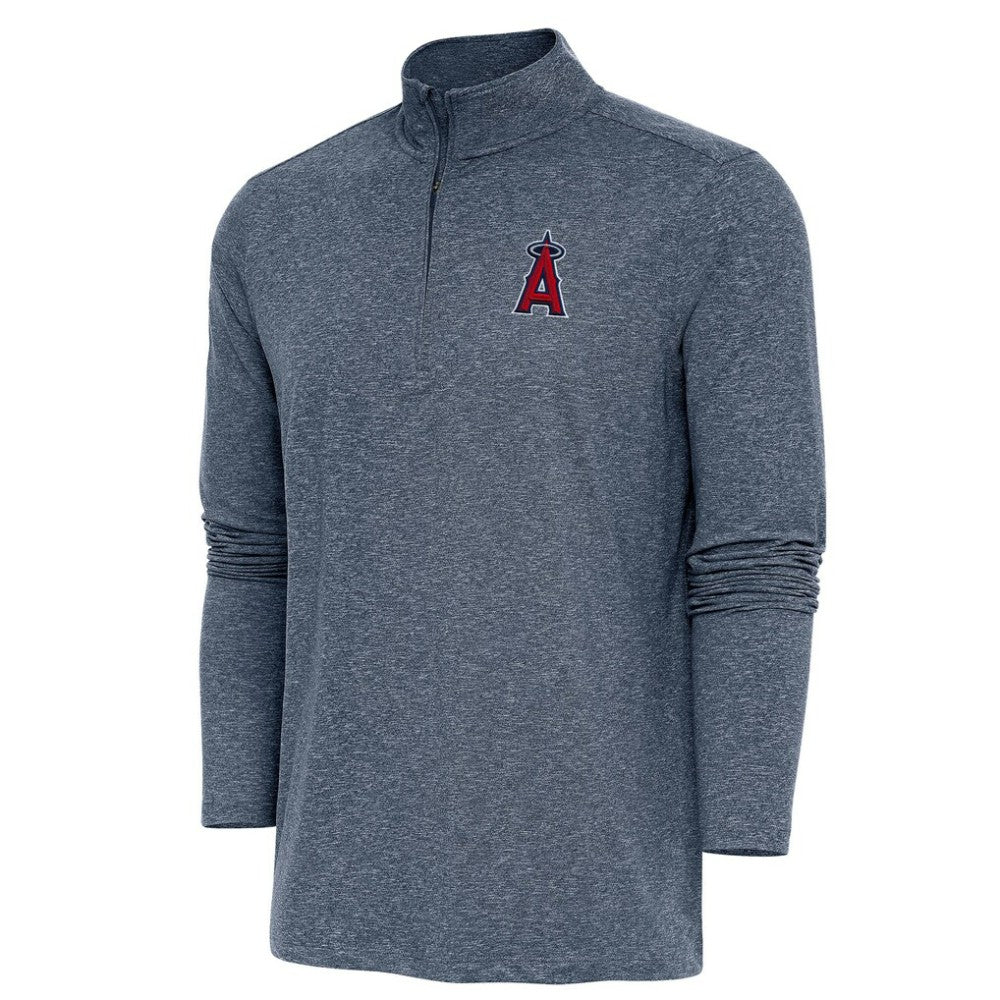 Los Angeles Angels Antigua Hunk Quarter-Zip Pullover Top - Heather Navy - MLB Discount