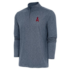 Los Angeles Angels Antigua Hunk Quarter-Zip Pullover Top - Heather Navy - MLB Discount