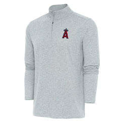Los Angeles Angels Antigua Hunk Quarter-Zip Pullover Top - Heather Gray - MLB Sale