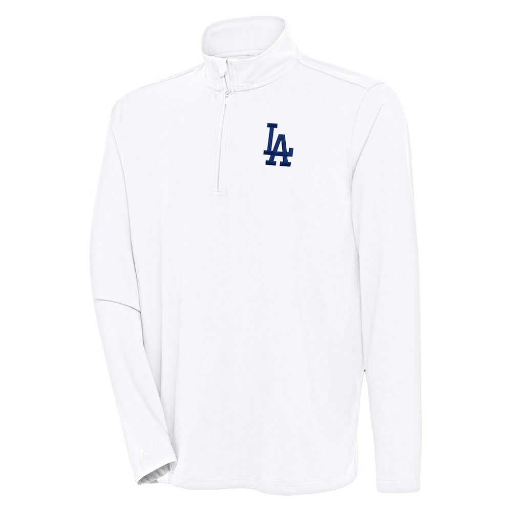Los Angeles Dodgers Antigua Hunk Quarter-Zip Pullover Top - White - MLB Lifestyle