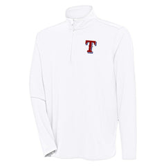Texas Rangers Antigua Hunk Quarter-Zip Pullover Top - White - MLB Discount